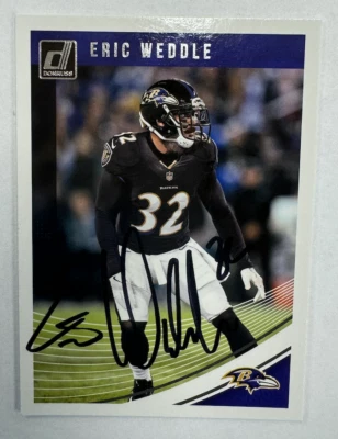 2018 ERIC WEDDLE AUTOGRAPHED ON CARD- PANINI #25- Baltimore Ravens - Image 1 of 2