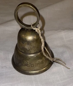 VTG Silver Tone Metal Christmas Bell Heavy Made In India 1985 - Picture 1 of 10