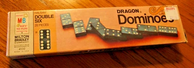 Vintage DOMINOES Milton Bradley 4130 Double Six Dragon NO INSTRUCTIONS 1970 - Image 1 of 4