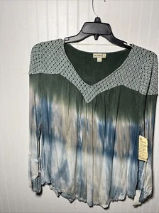 One World Shirt Damen 1X Boho Langarm Damen Neu mit Etikett - Bild 1 von 14
