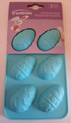 Trudeau Chocolate Molds 3pk Decorated Easter Eggs Silicone Mold Tray Ez Release - Image 1 of 4