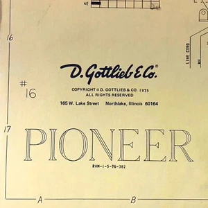 Gottlieb Pioneer Pinball Machine Game Manual Schematics ORIGINAL - Picture 1 of 3