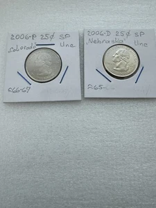 Lot Of 2 Uncirculated State Quarters 1-2006-P “Colorado”; 1-2006-D “Nebraska “SP - Picture 1 of 5