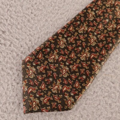 Corbata Duomo Milano roja gris dorada cachemira seda hecha a mano en Italia 3,75" Foto 1 de 4