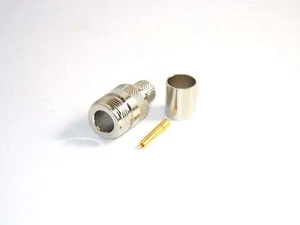 50 piezas conector RF N engarce hembra, aislamiento de teflón cuerpo niquelado - Imagen 1 de 5