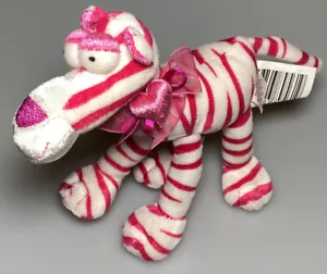 Candy Pink Stripe Zebra Plush Stuffed Animal 10” Walmart Safari Soft Toy Heart - Picture 1 of 3