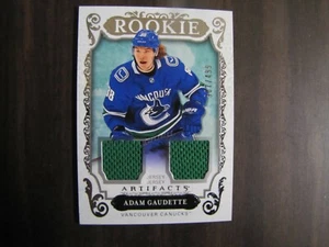 Adam Gaudette 2018-19 Artifacts Duel Jersey Rookie Card # 178. Chicago Blackhawk - Picture 1 of 2