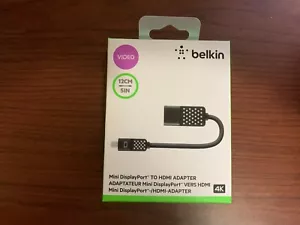Belkin Mini DisplayPort to HDMI Adapter 4K. BRAND NEW! Sealed. Black.F2CD079bt - Picture 1 of 1