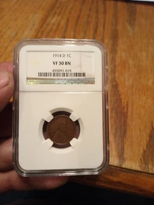 1914 D Cents NGC VF-30 BN - Picture 1 of 6