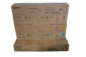 Juego de tóner original Toshiba T-FC505E (CMYK) + recipiente de tóner residual NUEVO + EMBALAJE ORIGINAL - Imagen 1 de 1
