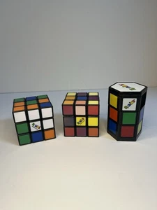 Lot of 3 Rubik’s Cube Puzzle Cubes Mixed Lot Brain Teasers - Picture 1 of 5