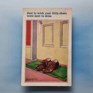 Donald McGill Comic Postcard Shoes Laces Little Next To Mine 1939 XL Series - Picture 1 of 2