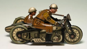 Kellermann Nr. 341 Militär Motorrad mit Beiwagen & Uhrwerk * Blech/litho. * 30er - Bild 1 von 1