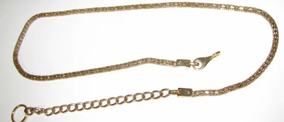 De Colección Brillante Años 80 Tono Dorado Barril Ornado Cadena Metal Cinturón Gancho/Anillo-cierre Wm. M Foto 1 de 4