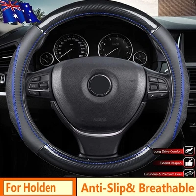 Carbon Fiber Car Steering Wheel Covers For Holden Premium Leather Breathable AU - image 1 of 4
