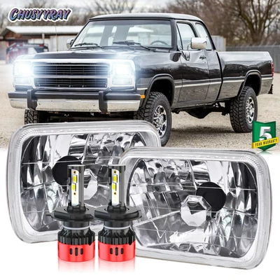 Fit Dodge W250 D350 Ram 1981-1993 Dodge Ramcharger 7" Rectangle LED Headlight - Image 1 of 4
