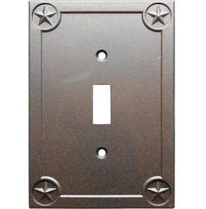 Allen+Roth Texas Star 1-Gang Rust Zinc Indoor Single Decorator Wall Plate 5 pk - Picture 1 of 3
