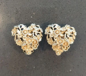 Rari orecchini Napier argento sterling cuore rose clip gioielli tenuta G95 - Foto 1 di 10
