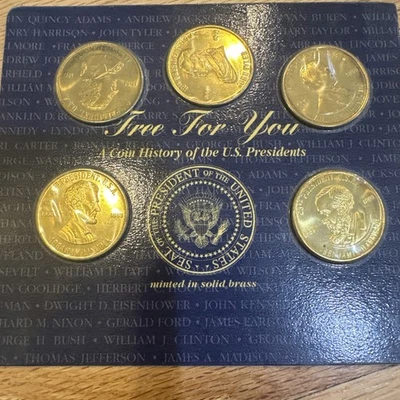 US Mint Sealed-A Coin History Of The Us Presidents-5 Solid Brass Coins - Image 1 of 3