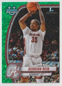 2024-25 Bowman Chrome U Green Shimmer Derrion Reid Alabama #20 - Picture 1 of 2