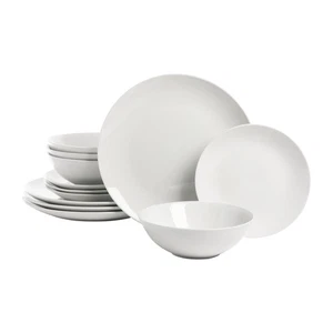 Simply Coupe Dinnerware Set, White, Service for 4 ( 12 Piece) - Picture 1 of 9