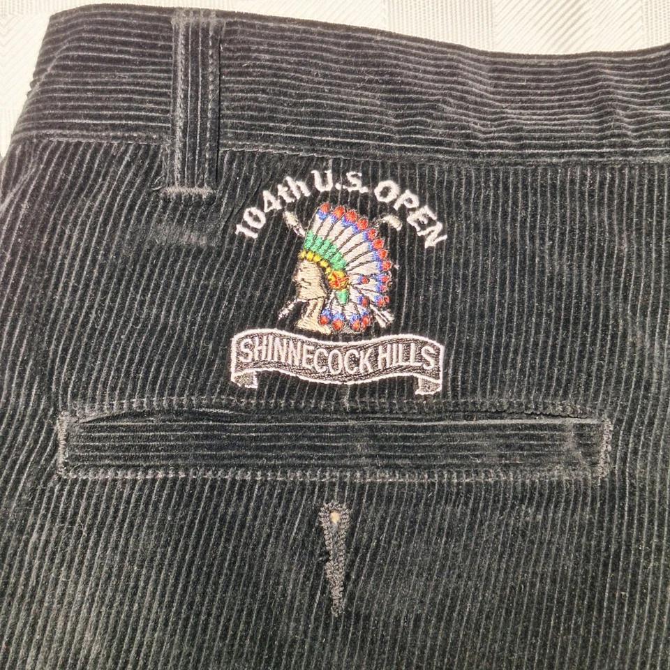 Vintage CUTTER & BUCK Black Corduroy Pants 34x30 104th US Open  Shinnecock Hills - Image 1 of 4