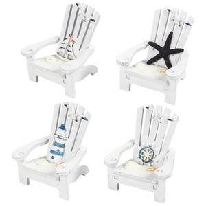 Set of 4 Mini Beach Chair for Bathroom, Nautical Home Decor (4 in) - Picture 1 of 8