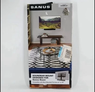 Barra de sonido SANUS WSSBM1-B2 montaje de TV SONOS Beam para televisores de 37" a 70" pulgadas en negro Foto 1 de 4