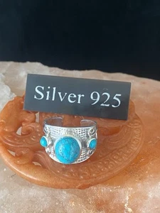 Solid Silver Chunky Turquoise Ring - Picture 1 of 8