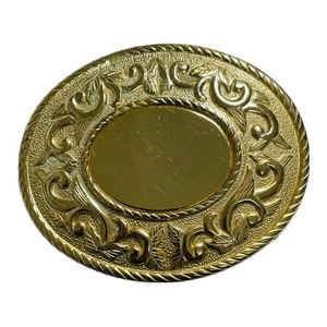 Belt Buckle Gold Tone Ornate Wing Leaf Western Style Cowgirl Polished Mirror - Picture 1 of 3