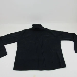 Liz Claiborne Lizsport Womens Turtleneck Sweater Cotton Blend XL Black - Picture 1 of 7