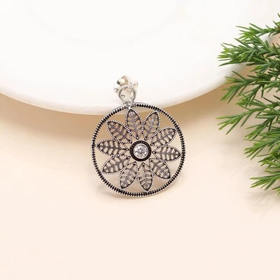 Colgante de piedras preciosas de topacio blanco hecho a mano de plata de ley 925 joyería Foto 1 de 4