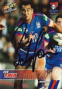 Signed 2008 NEWCASTLE KNIGHTS NRL Card ZEB TAIA Centenary - Bild 1 von 1