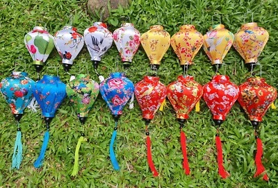 Juego de 16 piezas pequeñas linternas de seda Vietnam para boda fiesta exterior jardín decoración Foto 1 de 4