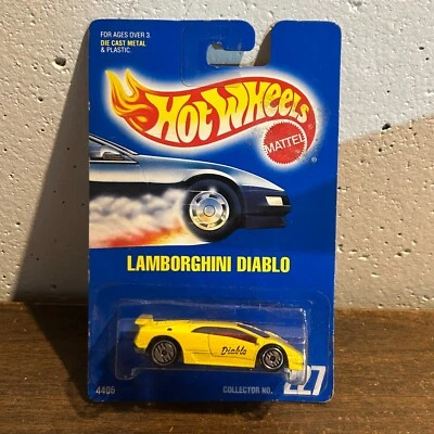 1991 风火轮兰博基尼暗黑破坏神 #227 黄色 - 美泰 - 复古全新旧货 — 第 1/3 张图片