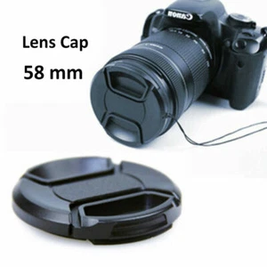 New 58mm Plastic Snap-On Front Lens Cap Cover for Canon Nikon SLR DSLR Camera - Picture 1 of 6