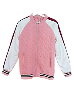 Blouson, Collegejacke, Blazer, Übergangsjacke. Altrosa, weiß, weinrot. - Bild 1 von 4