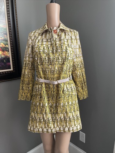 ALEXANDER MCQUEEN Etcetera trincea elasticizzata donna taglia 4 stampa catena cotone taglia 4 ottime condizioni