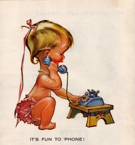Bell Telephone Betsy Bell Blue Phone Multicolor 1958 Vintage Print Ad-C-2.1 - Picture 1 of 2