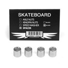 Skateboard Spacer Bearing Sleaves Set silv - Longboard Spacer Set für Kugellager