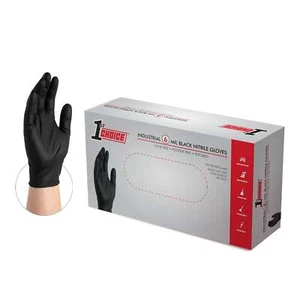 Guantes Desechables Premium Nitrilo Negro 1st Choice, 6 Mil, Caja de 100 - Imagen 1 de 33