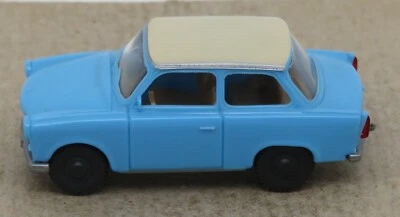 Micro WIKING Ho 1/87 Trabant 601 S Blu Chiaro Tetto Avorio #12913 No. Box - Immagine 1 di 4