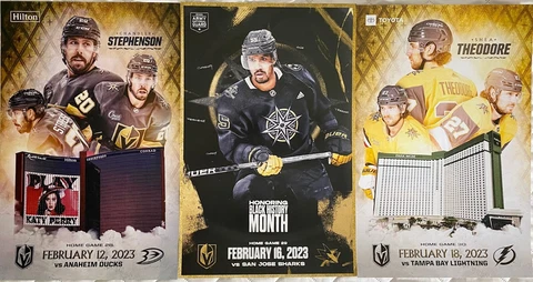 2022-23 VEGAS GOLDEN KNIGHTS GAME 28, 29 & 30 GAME DAY POSTERS  *NEW* Cover