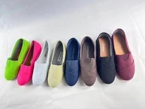 New women ballet flats slip on casual loafer canvas shoes on sale - Picture 1 of 20