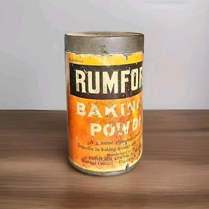 Vintage Rumford Baking Powder 12 Oz. (EMPTY) Advertising Tin Original Lid # - Picture 1 of 10