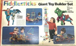 Vintage 1979 KNICKERBOCKER Fiddlesticks Giant Toy Builder Set Super Heroes - Picture 1 of 11