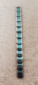 Vintage 1990s Pugster Starter Bracelet Silver & Blue Tone 12 Links 4.5" Length - Picture 1 of 3