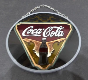 Coca-Cola Stained Glass Style Glass Coca-Cola Sun Catcher Hanging Decor - Picture 1 of 6