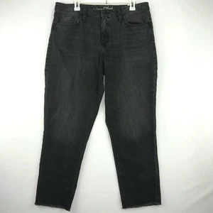 Universal Thread Womens Size 12 Ankle Jeans High Rise Straight Gray Frayed Hem - Picture 1 of 7