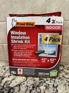 4-PACK Window Insulation Kit for Cold Drafts, Winter, Easy Install Films - Picture 1 of 2